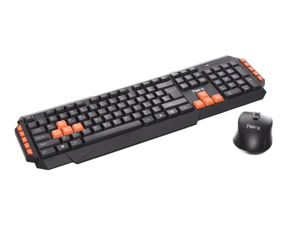 ⁦Point PT-801 Multimedia Wireless keyboard Containing Wireless Mouse With Feel More Comfortable And Easy to Use For Multi Devices - Black⁩ - الصورة ⁦4⁩