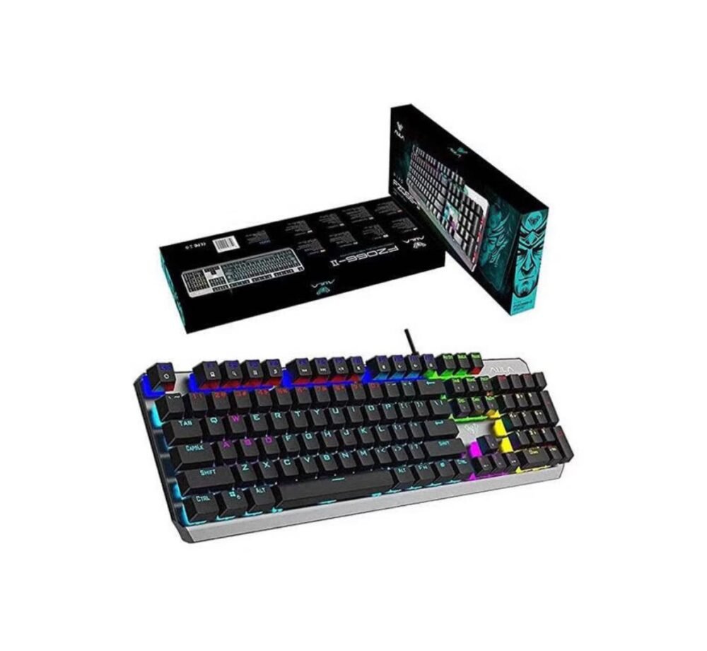 AULA F2066-II Wind Mechanical Gaming Keyboard - Blue Switches - Arabic & English Keys