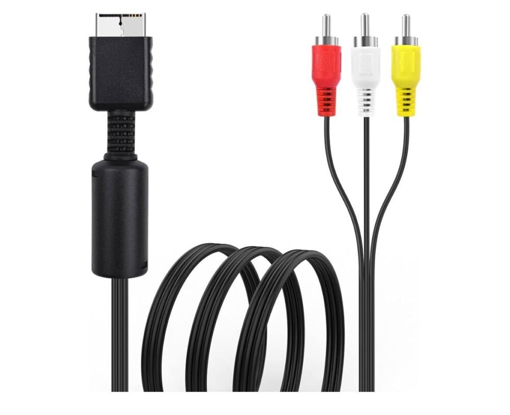6FT AV Cable for PS3 PS2 PS1, AV to RCA Composite Audio Video Cable Cord Compatible with Sony PlayStation 2 PS2 PS1 PS3