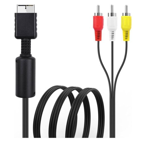 6FT AV Cable for PS3 PS2 PS1, AV to RCA Composite Audio Video Cable Cord Compatible with Sony PlayStation 2 PS2 PS1 PS3