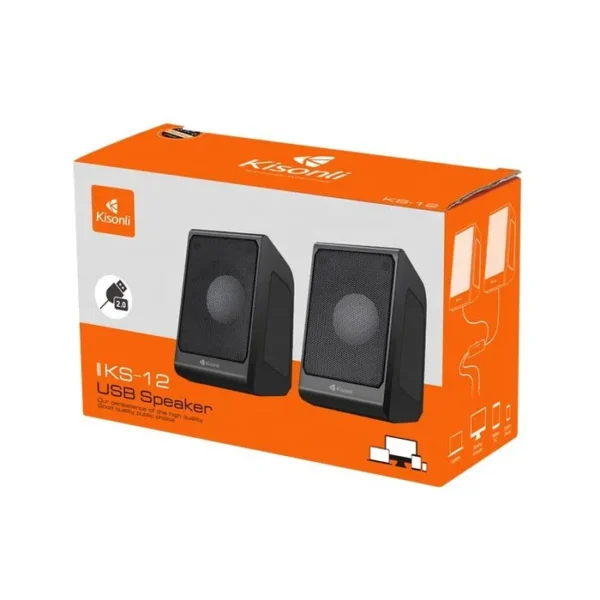 Kisonli KS-12 Mini 2.0 Speaker PC Accessories Game AUX Desktop Portable USB Speaker for PC Computer