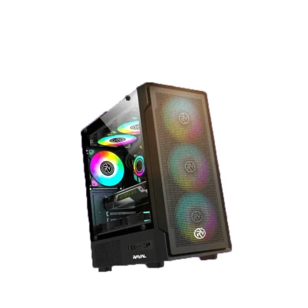 RAVAL WAVES/CRYSTAL 4 FAN ARGB MID TOWER GAMING CASE