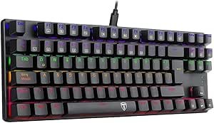 T-DAGGER TGK313 BORA Gaming Mechanical Keyboard - Rainbow LED Lighting -TKL Size 87 Key - AR/EN Key || (T-TGK313) (Red Switch)