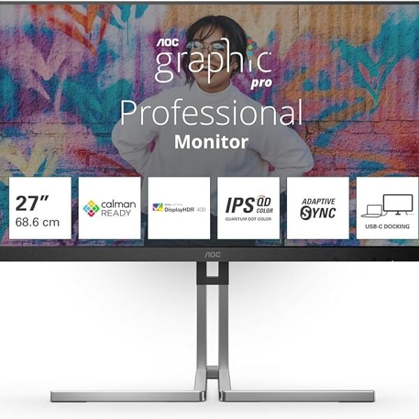 AOC U27U3CV 27 Inch 4K UHD Frameless Monitor 60Hz