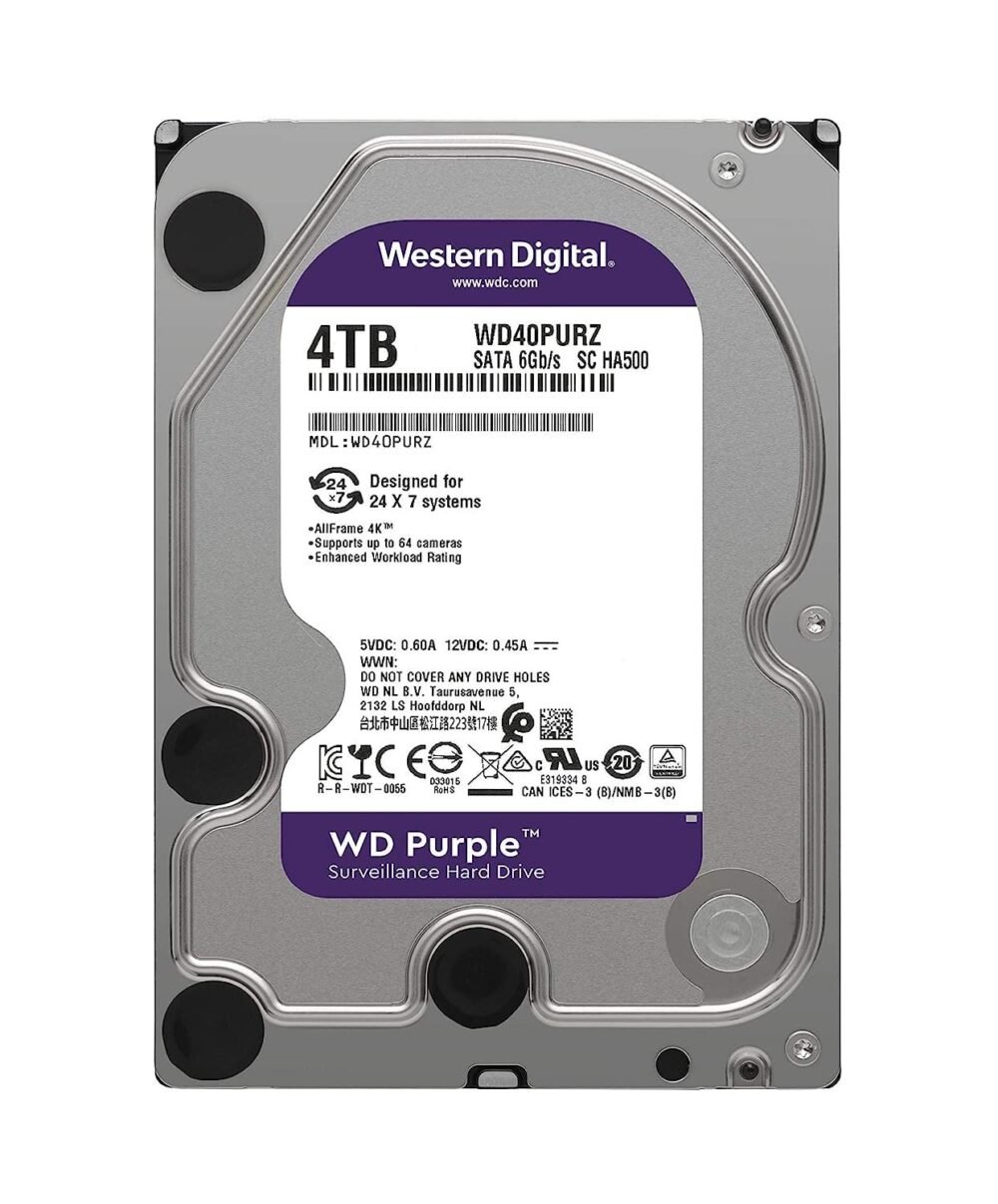 ⁦Western Digital Purple 4TB 3.5 inch Surveillance Internal Hard Drive⁩ - الصورة ⁦2⁩