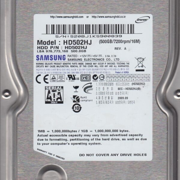 Samsung 500GB 3.5 inch Internal Hard Drive