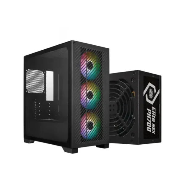 Cooler Master Elite 301 ARGB Gaming Micro Tower Case + Elite NEX PN700 230V Peak Power Supply 700W