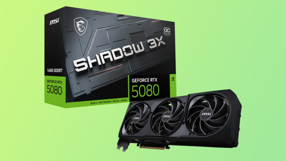 MSI GeForce RTX 5080 SHADOW 3X OC 16GB GDDR7 Graphics Card
