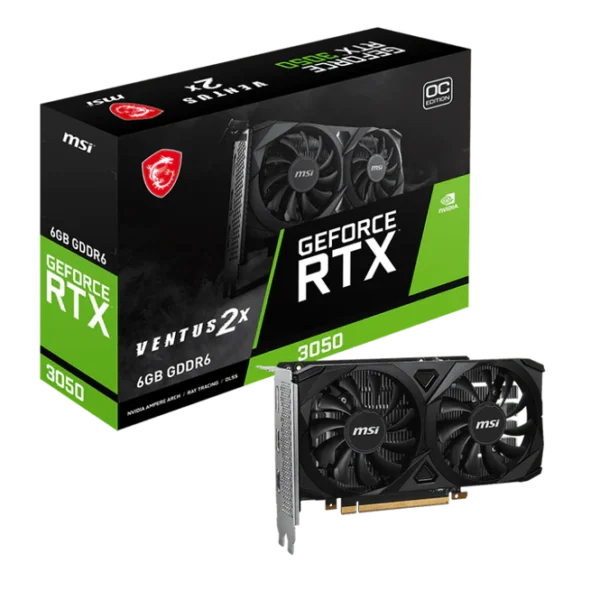 MSI GeForce RTX 3050 Ventus 2X OC 6GB GDDR6 Graphics Card