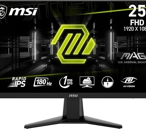 MSI MAG 256F 24.5 Inch FHD Gaming Monitor - 1920 x 1080 Rapid IPS Panel, 180 Hz