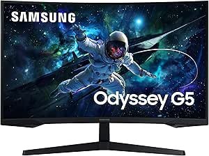 Samsung Odyssey G5 G55C S32CG552EM: Gaming Monitor, QHD 32", Curve, 2560 * 1440 FHD, 165Hz, DP 1.2 / HDMI 2.0 Inputs, Headphone output