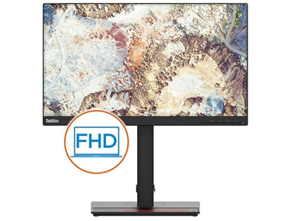 ⁦Lenovo ThinkVision T22i-20 - Computer Monitor LED 21.5", 1920 x 1080 Full HD (1080p) @ 75 Hz, Black⁩ - الصورة ⁦2⁩