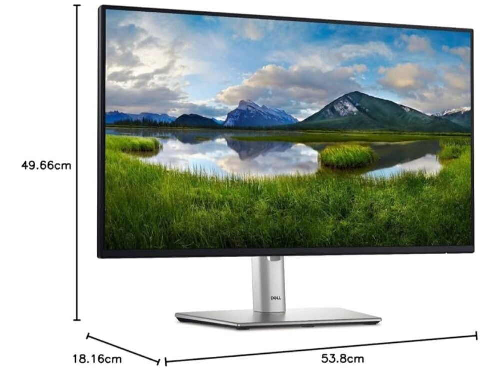 ⁦Dell P2425H 24" Full HD (1920x1080) Monitor, 100Hz, IPS, 5ms, 99% sRGB, USB-C, DisplayPort, HDMI, VGA, 4x USB, Black⁩ - الصورة ⁦5⁩